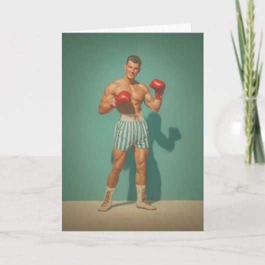 Vintage Bokser in Gestreepte Shorts Kaart (Voorkant)