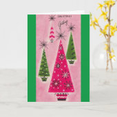 Vintage bomen Gevouwen Wenskaart Kaart (Gele Bloem)