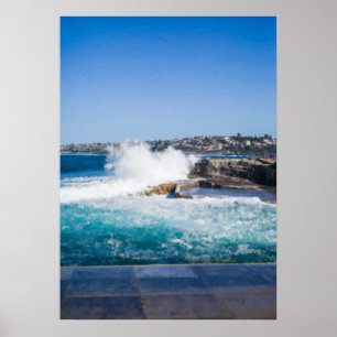 Vintage Bondi naar Coogee Coastal Walk Poster