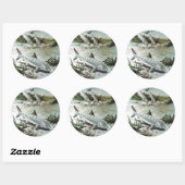 Vintage Bonefish Underwater Scene Ronde Sticker (Vel)