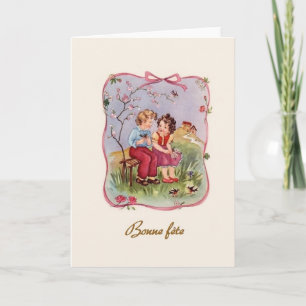 Vintage Bonne French Birthday Card Kaart