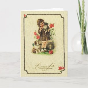 Vintage Bonne French Birthday Card Kaart