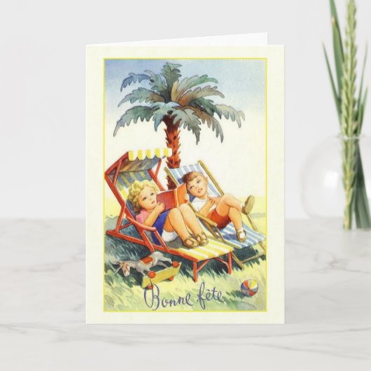 Vintage Bonne French Birthday Card Kaart (Voorkant)