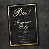 Vintage Boo! Script Lijst Halloween Gold Folie Feestdagenkaart