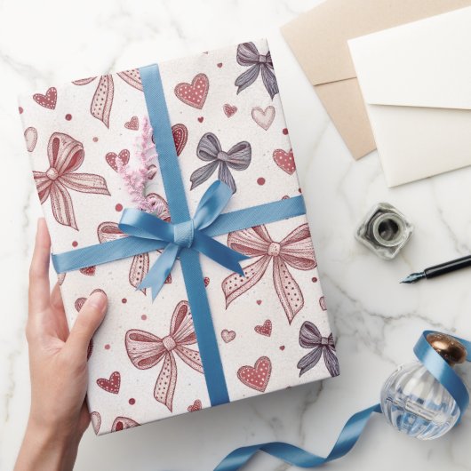 Vintage Boog & Hart Romantisch Inpakpapier (Geschenken)