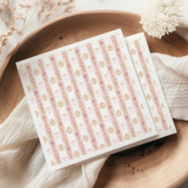 Vintage Boog Roze Bloem Meisje Baby Shower Servet