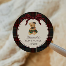 Vintage Boog Teddybeer Kerst Babyshower