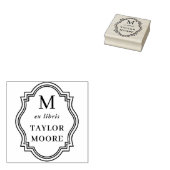 Vintage boogframe Elegant monogram Ex Libris-boeks Rubberstempel (Gestempeld)