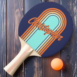 Vintage Boogstijlen Strepen met Naam Tafeltennisbatje