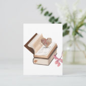 Vintage Book Aesthetic with Heart Map & Botanical Briefkaart (Staand voorkant)