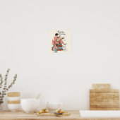 Vintage Book Lover Birthday Illustration Poster (Keuken)