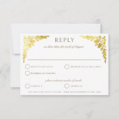 Vintage Book Neutral + Gold Floral Wedding Reply RSVP Kaartje (Voorkant)