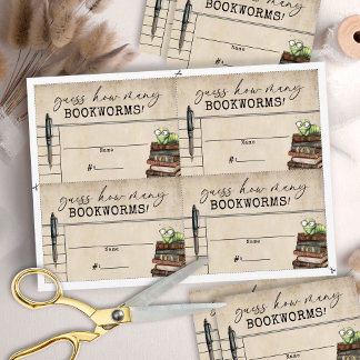 Vintage Books Baby Shower Bookworm Raadkaart Kaart