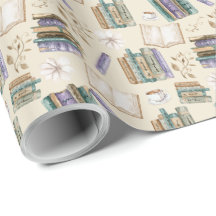 Vintage Books Gift Wrapping Paper - Cream