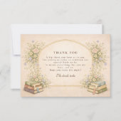 Vintage Bookstack Garden Bridal Shower Bedankkaart (Voorkant)