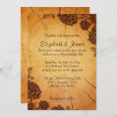 Vintage Boom Ring Wedding Invitations Kaart (Voorkant / Achterkant)