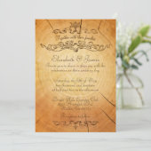 Vintage Boom Rings Wedding Invitations Kaart (Staand voorkant)