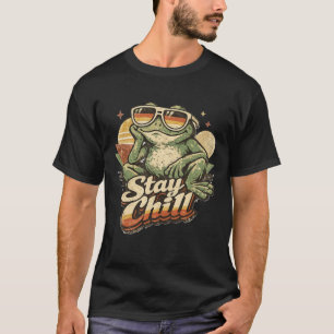 Vintage Bootleg Kikker Retro Blijf Chillen Estheti T-shirt