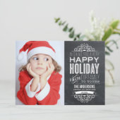 VINTAGE BORD %PIPE% VAKANTIE PHOTOCARD FEESTDAGENKAART (Staand voorkant)