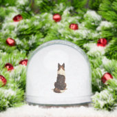 Vintage Border Collie From Behind Dog Illustration Sneeuwbol (Kerstmis)