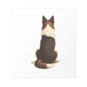 Vintage Border Collie Van achteren Hondenillustrat Notitieblok