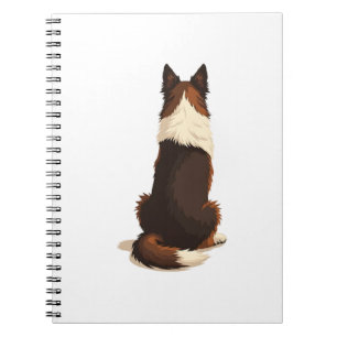 Vintage Border Collie Van achteren Hondenillustrat Notitieboek