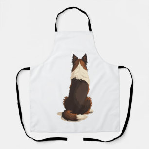 Vintage Border Collie Van achteren Hondenillustrat Schort