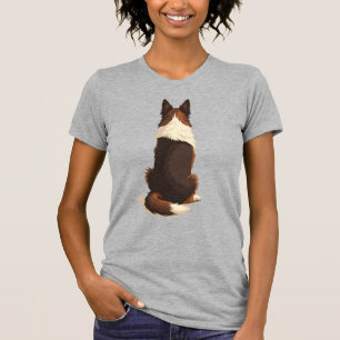 Vintage Border Collie Van achteren Hondenillustrat T-shirt