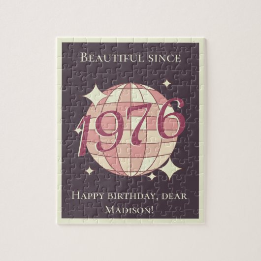 Vintage born in 1976 50th birthday legpuzzel (Verticaal)