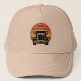 Vintage Born To Drive Semi-Truck Retro Sunset Trucker Pet