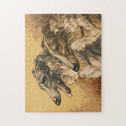 Vintage Borzoi Duo Legpuzzel (Verticaal)