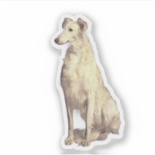 Vintage Borzoi Sticker (Voorkant)