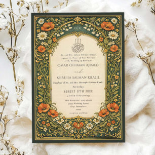 Vintage bos bloemmotief art nouveau islamitische b kaart