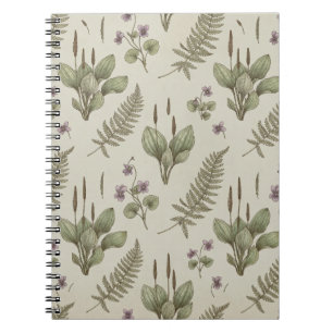 Vintage bos botanisch & viooltjes notitieboek