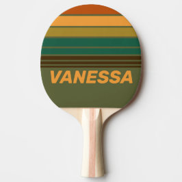 Vintage Bos Moeras Horizon Strepen met Naam Tafeltennisbatje