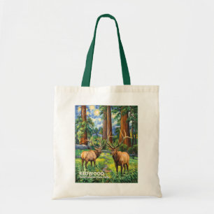 Vintage bos rode dennenbos wild eland Van Gogh-sti Tote Bag