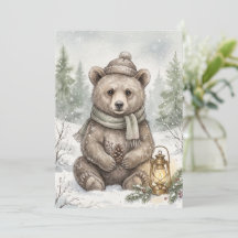 Vintage bos winter beer bos waterverf