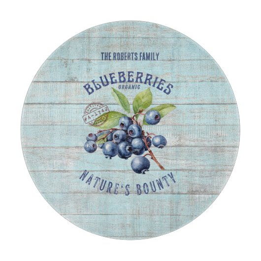 Vintage Bosbes – Botanisch Fruit Snijplank (Voorkant)