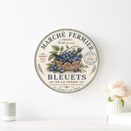 Vintage Bosbessen Label Grote Klok (Huis)