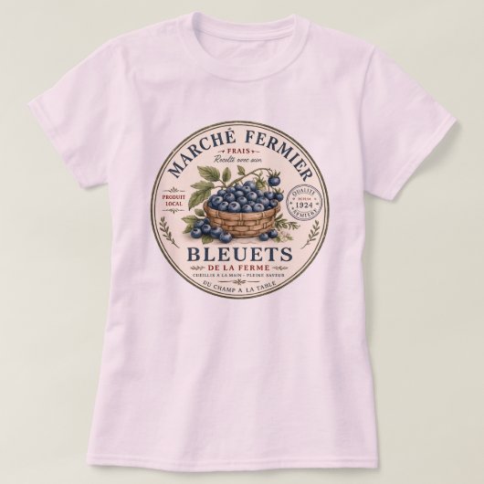 Vintage Bosbessen Label T-shirt (Design voorkant)