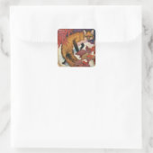 Vintage bosdieren Rode vos Wild dier Vierkante Sticker (Tas)