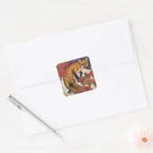 Vintage bosdieren Rode vos Wild dier Vierkante Sticker (Envelop)