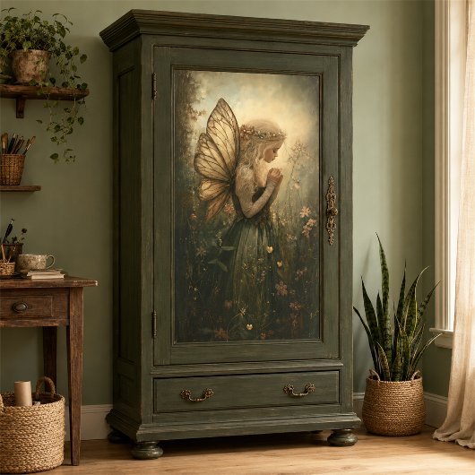 Vintage Boselfee met Kroon Decoupage  Tissuepapier