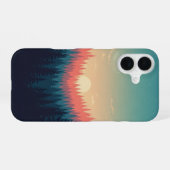 Vintage bosgradiënt iPhone 16 hoesje (Achterkant horizontaal)