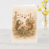 Vintage Bosliefde Groet Kaart (Gele Bloem)