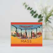 Vintage Boston Groet Briefkaart (Staand voorkant)