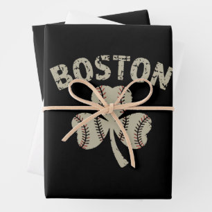 Vintage Boston St. Patrick's Day Ierse klaver Inpakpapier Vel