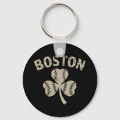Vintage Boston St. Patrick's Day Ierse klaver Sleutelhanger (Voorkant)
