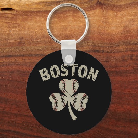 Vintage Boston St. Patrick's Day Ierse klaver Sleutelhanger (Voorkant)