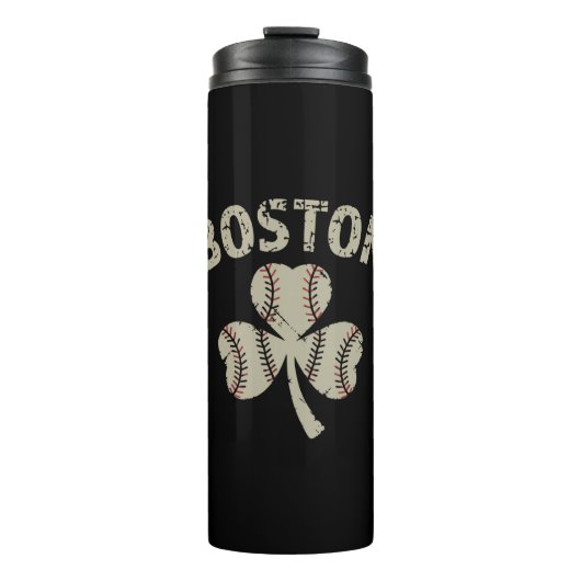 Vintage Boston St. Patrick's Day Ierse klaver Thermosbeker (Voorkant)